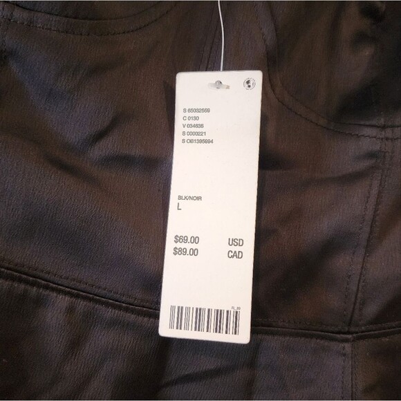 NWT Urban Outfitters black satin silk feel sleeveless mini dress L - Picture 2 of 5